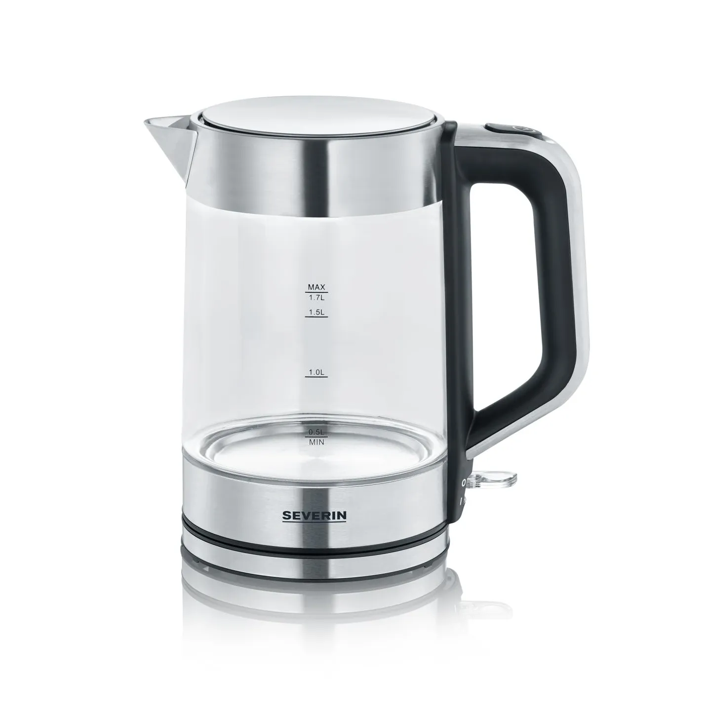 SEVERIN Elkedel WK 3420 - glass/brushed stainless steel/black - Glass/brushed stainless steel/black - 2200 W