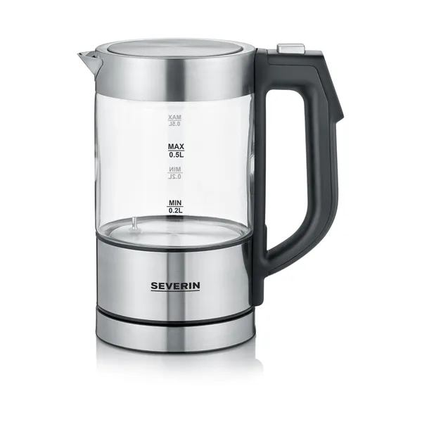 Severin WK 3458 vattenkokare med temperaturinställning 0,5 L, Rostfritt stål