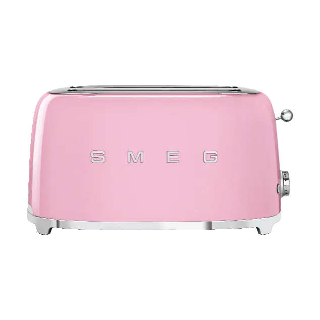 Smeg 50''s Style Brødrister TSF02PKEU Lyserød, 4 skive(r), Lyserød, Rustfrit stål, Knapper, Rustfrit stål, 1500 W