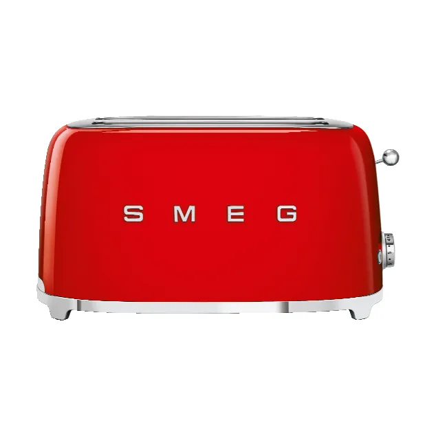 Smeg TSF02 50's Brødrister - 4 Skiver, 1500W, 6 Ristningsniveauer - Rød