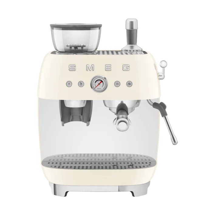 Smeg Smeg 50's Style espressomaskin med kaffekvarn Cr&eacute;me vit