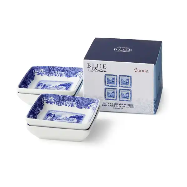 Blue Italian fat 8x8 cm 4-pack, Blå