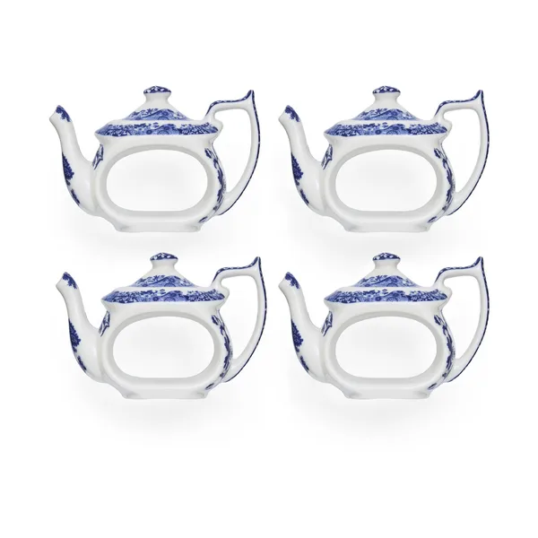 Blue Italian servettring 4-pack, Blå