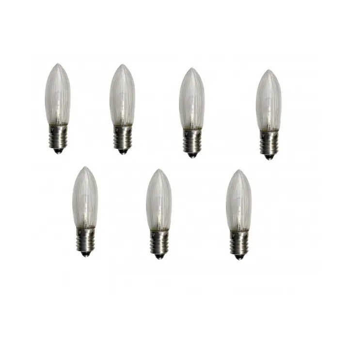 Star Trading Ampoules LED E10 55V, lot de 7 Transparent