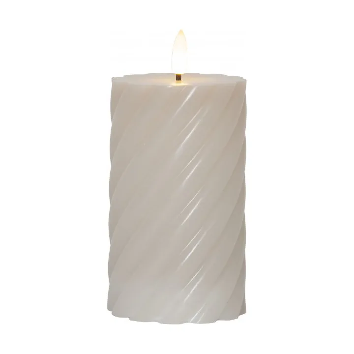 Star Trading Bougie Pillar LED Flame Ø7,5x15 cm Beige