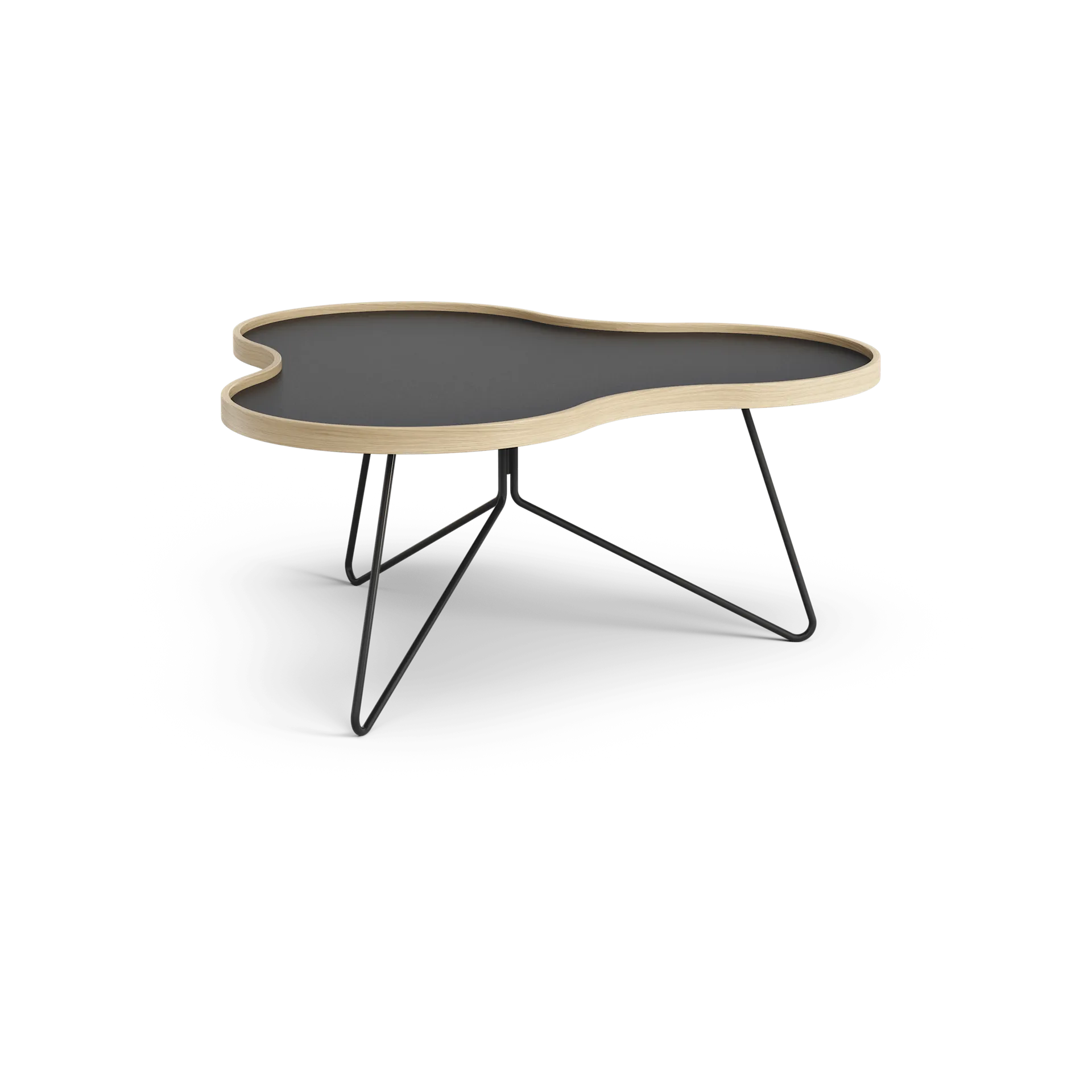 Swedese Table Flower cm noir, , bord en chêne, structure noire