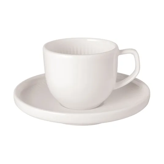 Villeroy & Boch Afina espressokopp 5 cl med fat Hvit