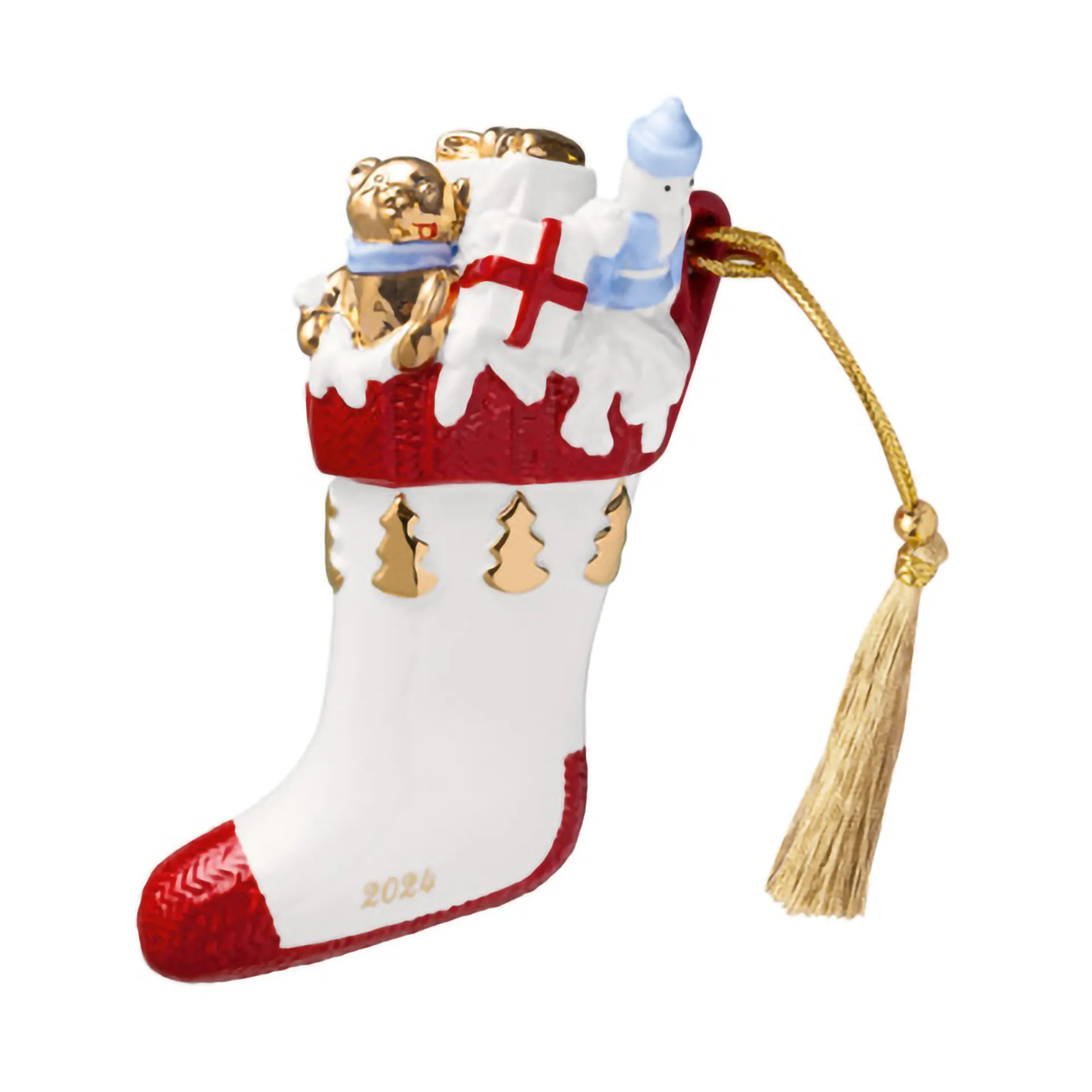 Villeroy & Boch Décoration de Noël botte Christmas Classics Blanc-rouge