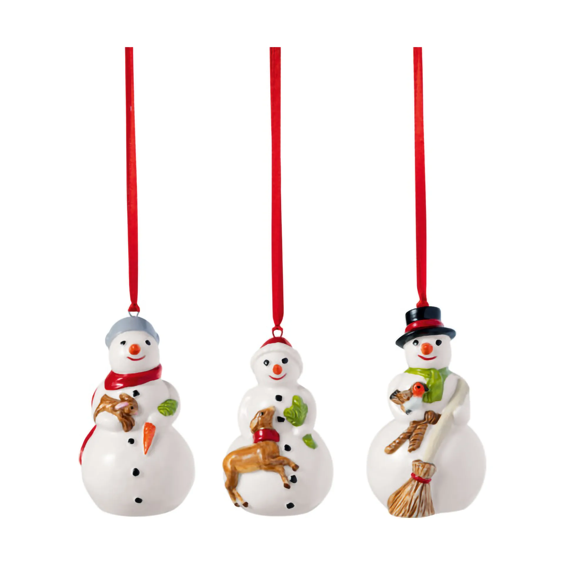 Villeroy & Boch Ornement de sapin de Noël Nostalgic en forme de sucre d'orge, lot de 3 Blanc