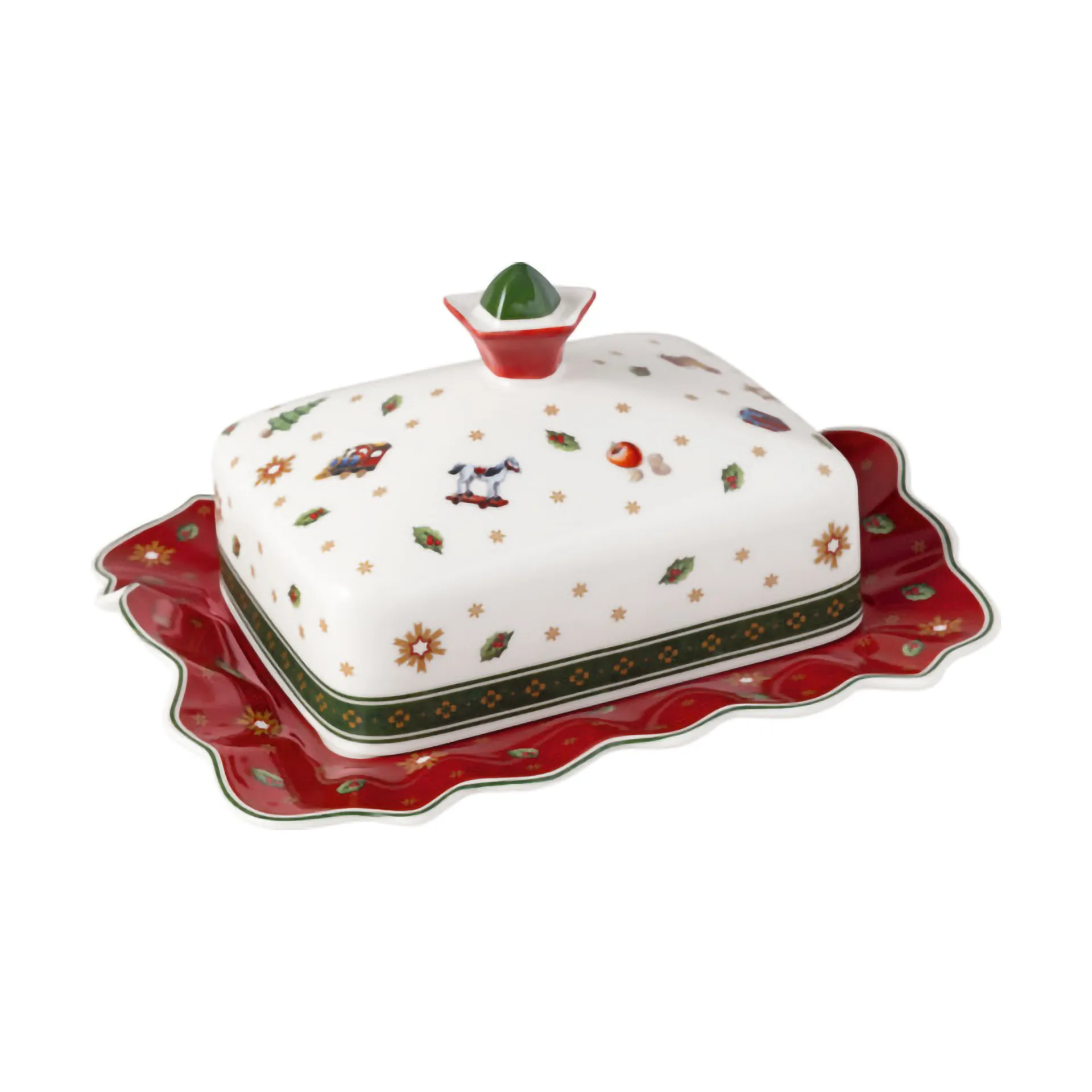 Villeroy & Boch Toy's Delight smørskål 16x19 cm Hvid-rød