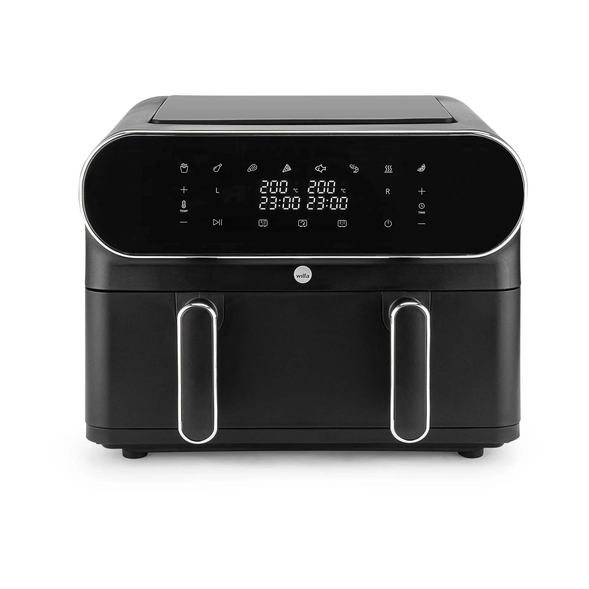 Wilfa AF-2x50 Dual Airfryer - 11L (2x 5.5L), 8 Programmer - Sort