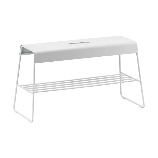 A-bench outdoor bänk med hylla 45 cm, Soft Grey